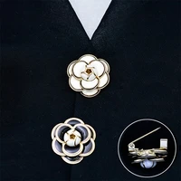 white black camellia flower brooch for women bijoux elegant gift camellias brooches pierce