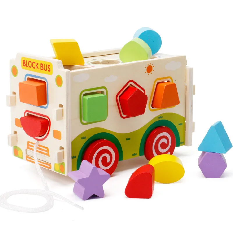 

Wooden disassembly toy shape cognitive pairing dragging small train children's educational toys birthday gift M113