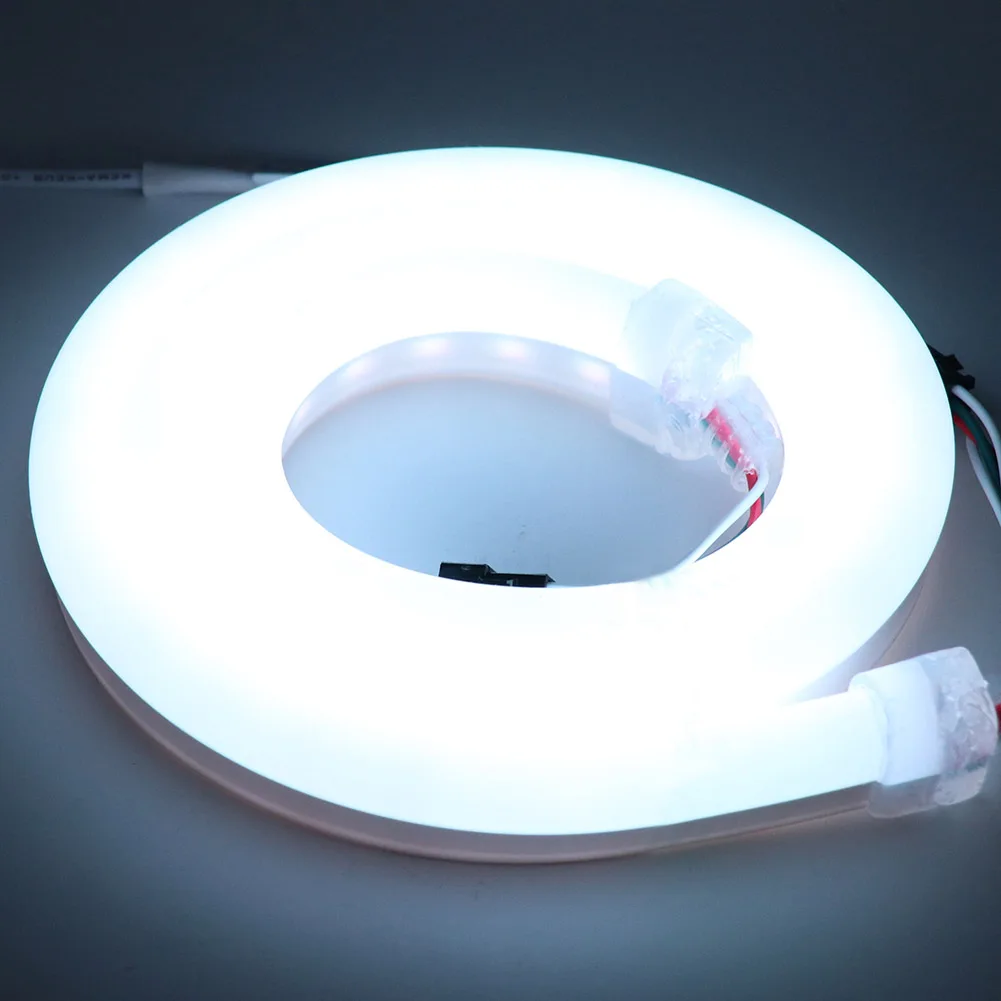 DC 5 В 12 В 24 В RGB led Neon веревку SK6812 WS2811 WS2812B Водонепроницаемый пикселей полосы света неоновые ленты 60leds/м 1 м 2 м 5 м rgb лента