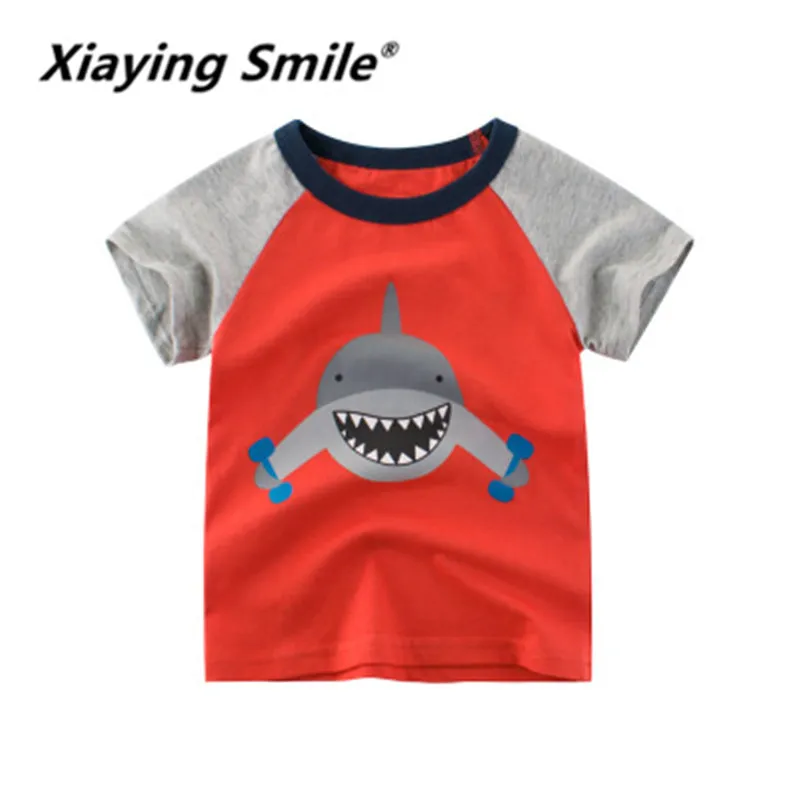 Xiaying Smile/новая детская футболка в Корейском стиле с короткими рукавами для детей; сезон лето года; детская футболка с короткими рукавами;