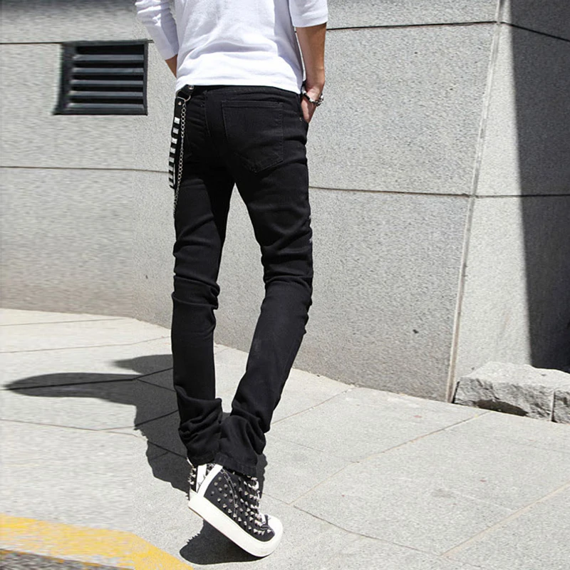 Джинсы Idopy мужские стрейчевые модные облегающие брюки из денима в стиле панк