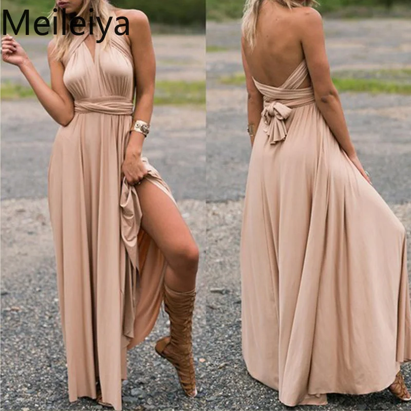 Сексуальное женское платье макси в стиле бохо длинное Бандажное для вечеринки