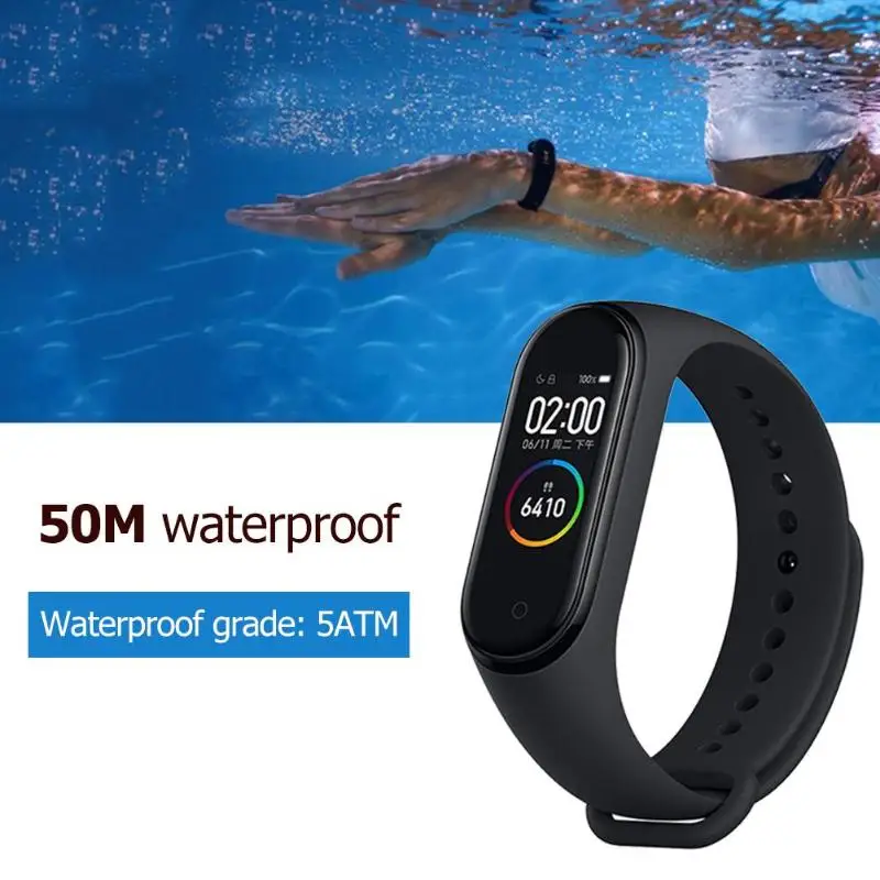 

Original Mi Band 4 NFC 5ATM Waterproof Smart Xiaomi Mi Band 4 with Replacement Strap Heart Rate Sleep Tracker Smart Miband 4