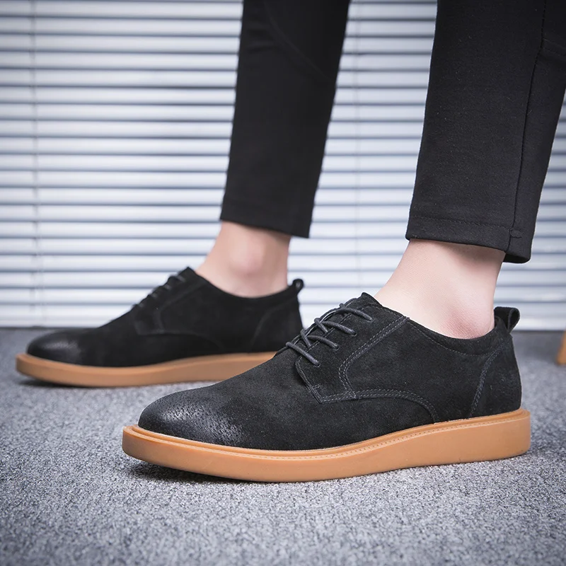 YWEEN New Autumn Casual Shoes Men Hard-Wearing Solid Lace-up Leather Man Fashion Oxford | Обувь