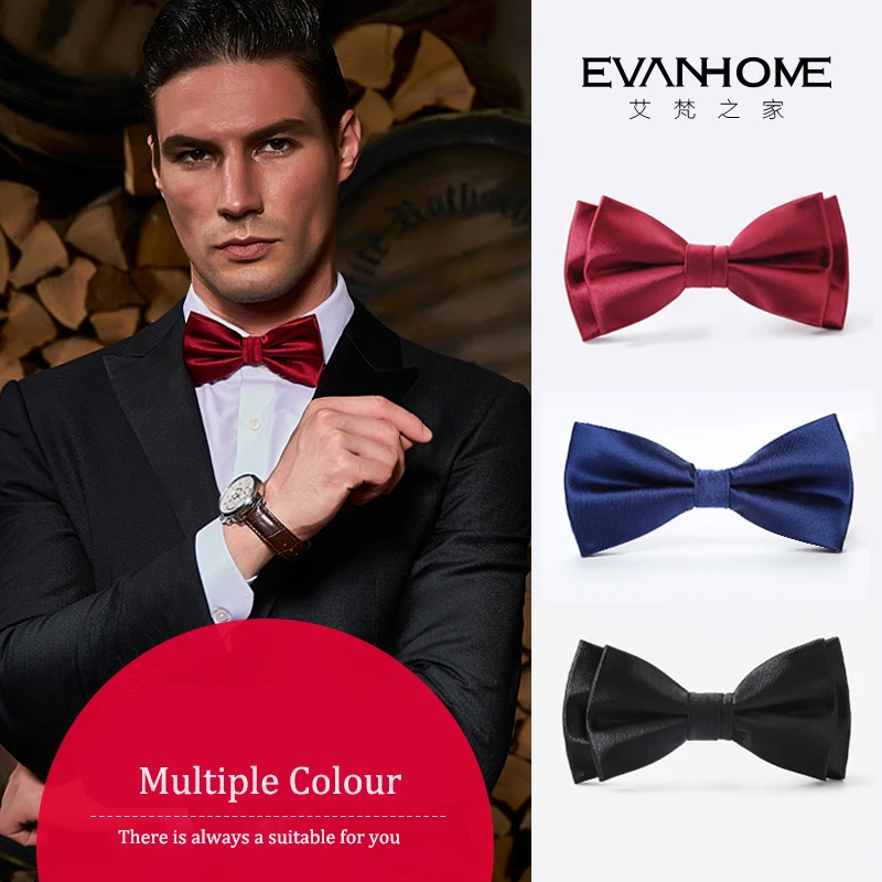 Высококачественный галстук бабочка для жениха 2020 мужской однотонный черный