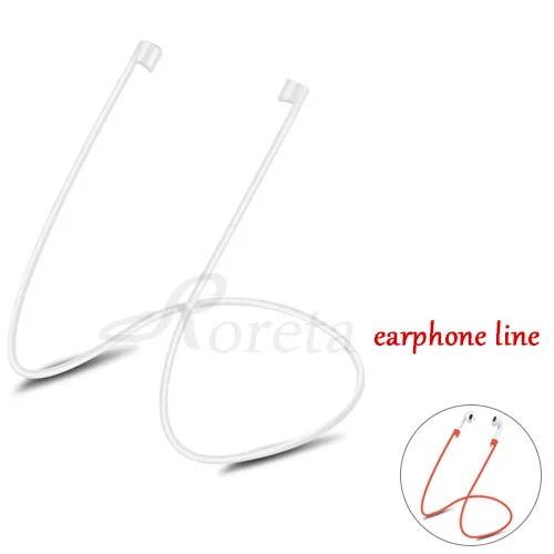 white earphone line Roreta силиконовый защитный чехол для наушников airPods, аксессуары для гарнитуры из ТПУ, мягкий чехол для Apple Airpods, зарядная коробка - Цвет: white earphone line