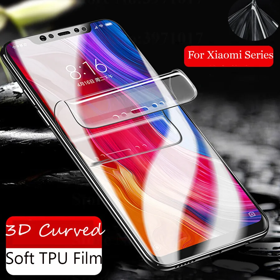Передняя 3D Защитная пленка для экрана Xiao mi Pocophone F1 прозрачная из мягкого ТПУ Xiaomi 8