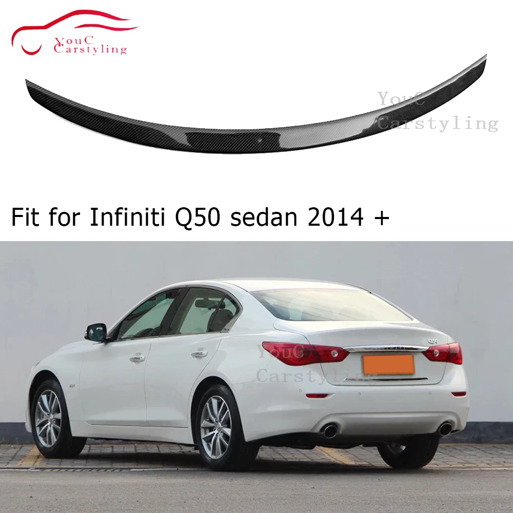 Спойлер для заднего бампера Infiniti Q50 из углеродного волокна крыло 4 дверный седан