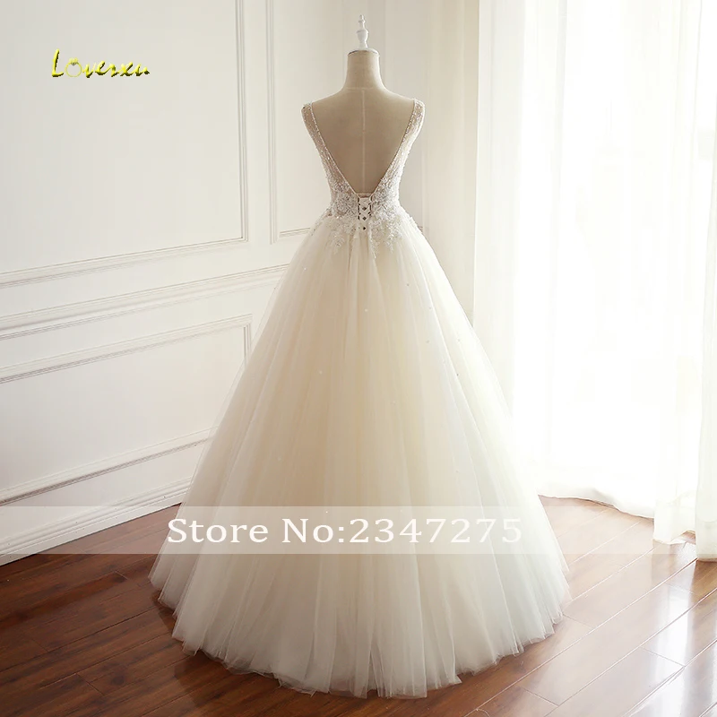 Свадебное платье с открытой спиной Loverxu Robe De Mariee кружевные плиссированные платья