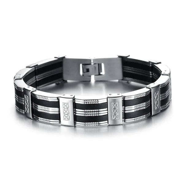 Браслет C508 @ 17 TT 88 мужской из нержавеющей стали и силикона|man jewelry accessories|bracelet stainless
