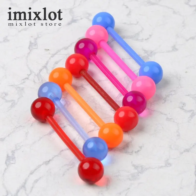 Гибкая УФ силиконовый шарик штанга для языка Пирсинг тела ювелирные изделия