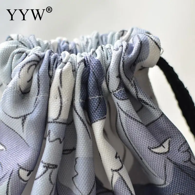 YYW Для женщин парусиновая сумка на шнурке рюкзак для девочек-подростков школьный