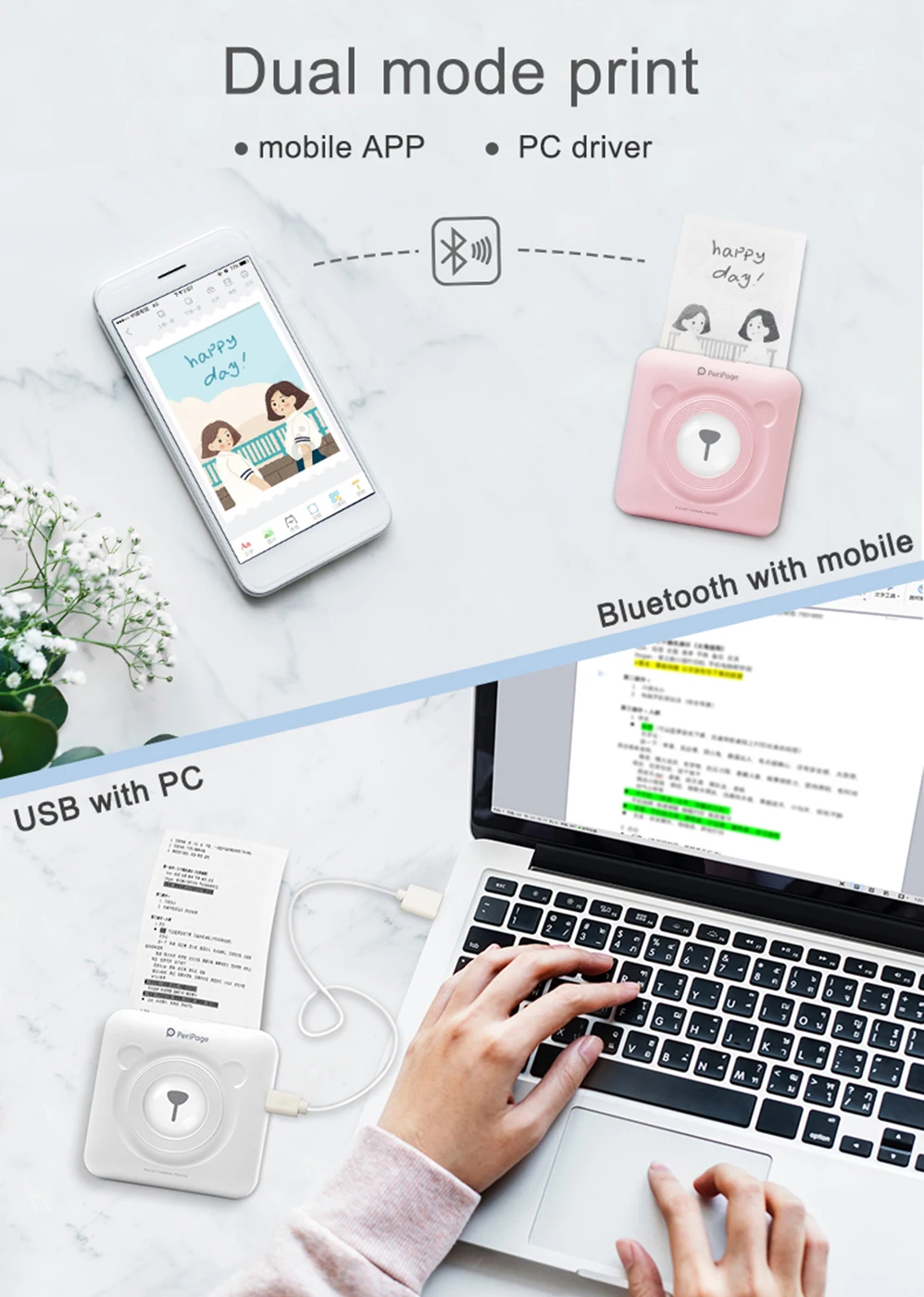 M58D Мини Портативный фотопринтер тепловой Bluetooth принтер для iPhone Android бесплатное приложение наклейка чековый принтер 6 рулонов этикеток