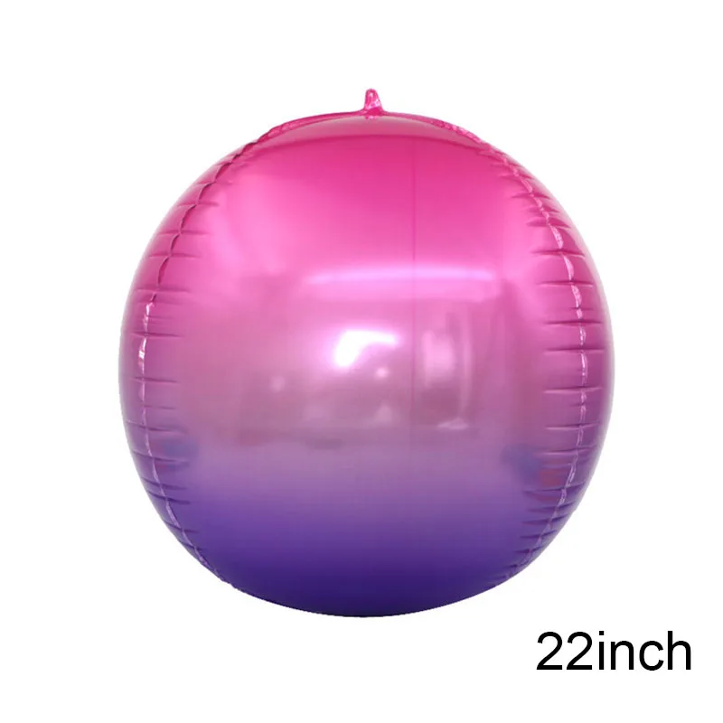 Gradient Purple 1 шт. розовое золото 4D 22 дюймов круглые шары из алюминиевой фольги градиентный цвет металлические шары для свадьбы и дня рождения Детские вечерние украшения - Цвет: Gradient Purple