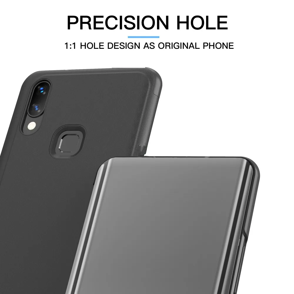 Умный зеркальный флип чехол для Huawei Honor 10 9 8 Lite Nova 3 3i 7A 3E P Smart Plus Y5 Y6 Y7 Prime Y9 2018 2019