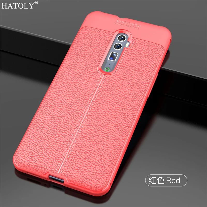 Чехол для Oppo Reno 10x zoom Ударопрочный Мягкий кожаный резиновый силиконовый чехол