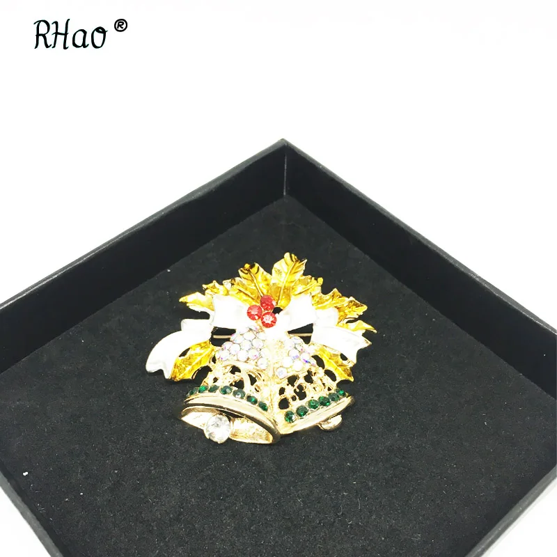 RHao мужские Рождественские Броши с колокольчиками Новогодний подарок для женщин
