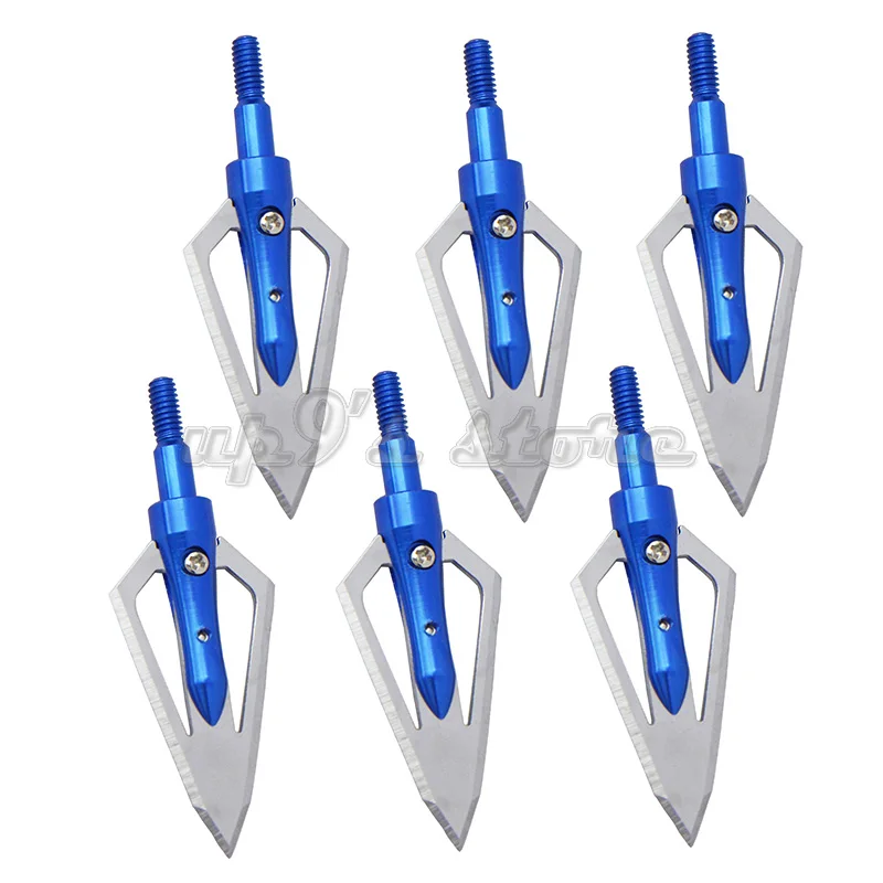 Абсолютно новые 6 шт. синие фиксированные лезвия охотничьи стрелки 100 наконечники