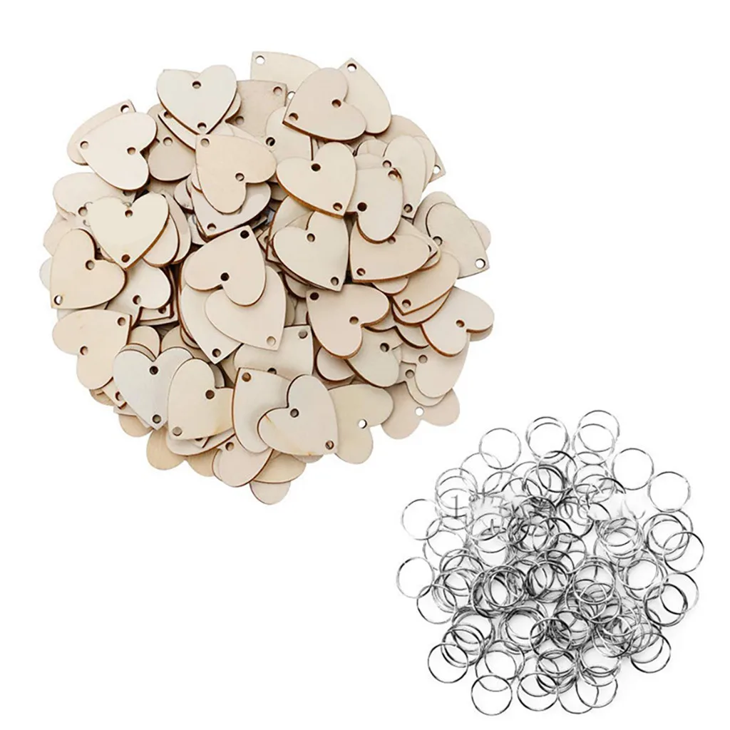 

50pcs Natural Wood Slices Holes Diy Family Crafts Ornaments Predrilled Diy Round Discs Ornaments Tree Bark Wooden Circles 7p