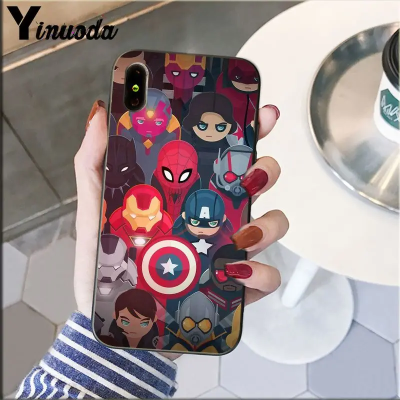 A16 Yinuoda Marvel Мстители Герои комиксы DIY Роскошный Высокий протектор на конце чехол для iPhone 6S 6plus 7plus 8 8Plus X Xs MAX 5 5S XR - Цвет: A16