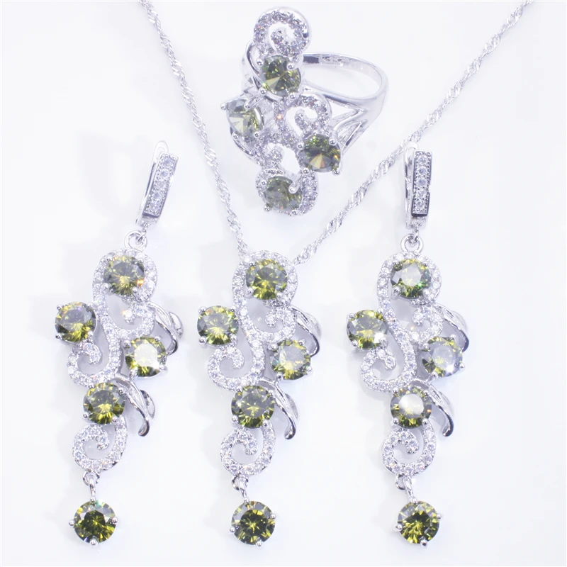 925silver Natural Blue Sterling Silver Jewelry Sets For Women Necklace Pendant Ring Earring Free Gift Box&ampFree | Украшения и