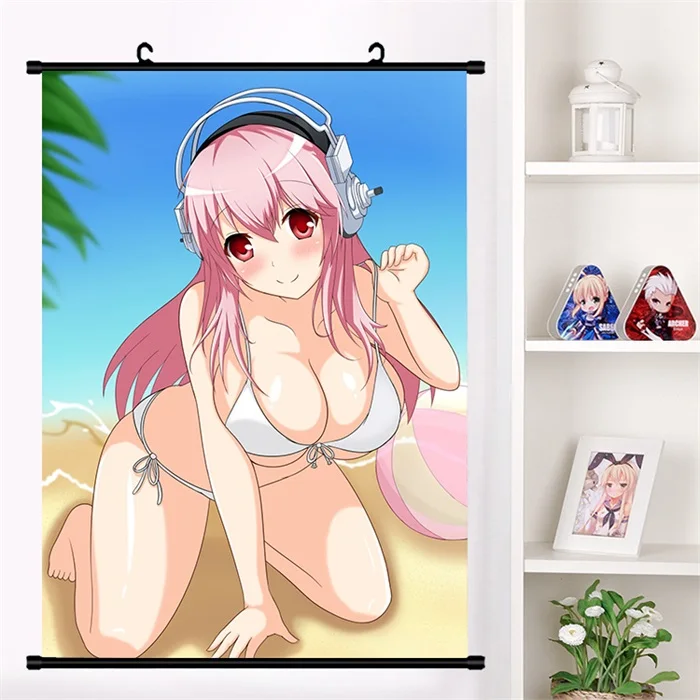 I Японское аниме SUPERSONICO Super Sonico сексуальный косплей настенный свиток Фреска плакат Настенные подвесные плакаты Otaku коллекция домашнего декора подарок - Цвет: I