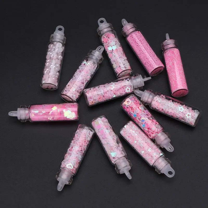 12 бутылок/набор маникюрные пайетки сделай сам инструменты для наполнения ногтей