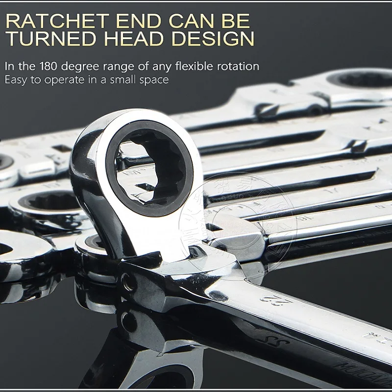 8 19 мм разводной ключ Реверсивные Комбинированные ключи универсальный трещотки