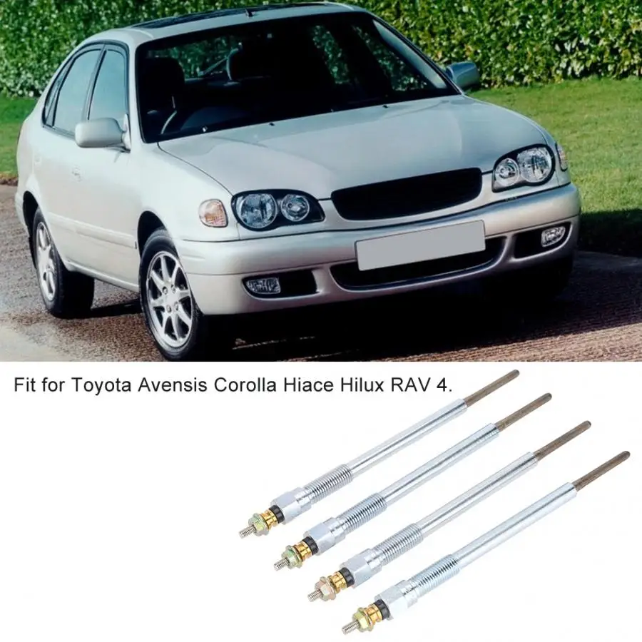4 шт./компл. Дизельный Нагреватель свечи зажигания подходит для Toyota Avensis Corolla Hiace Hilux RAV 4 автомобильные аксессуары стальные свечи зажигания