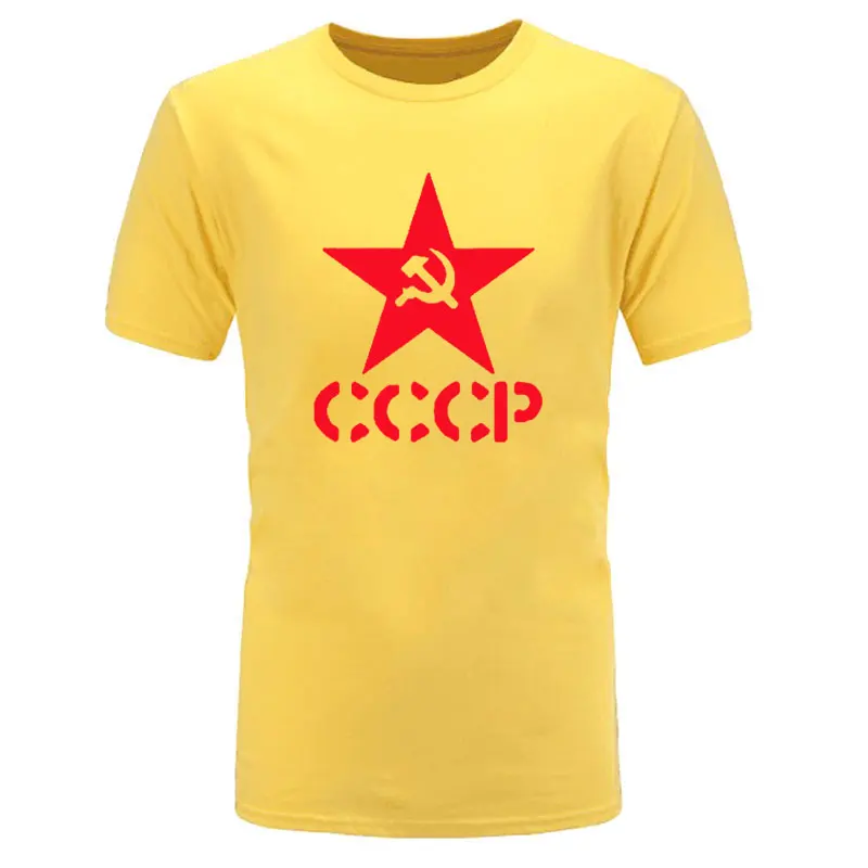 Летние CCCP русские футболки для мужчин СССР человек с коротким рукавом футболки для мужчин s Хлопок О образным вырезом футболки
