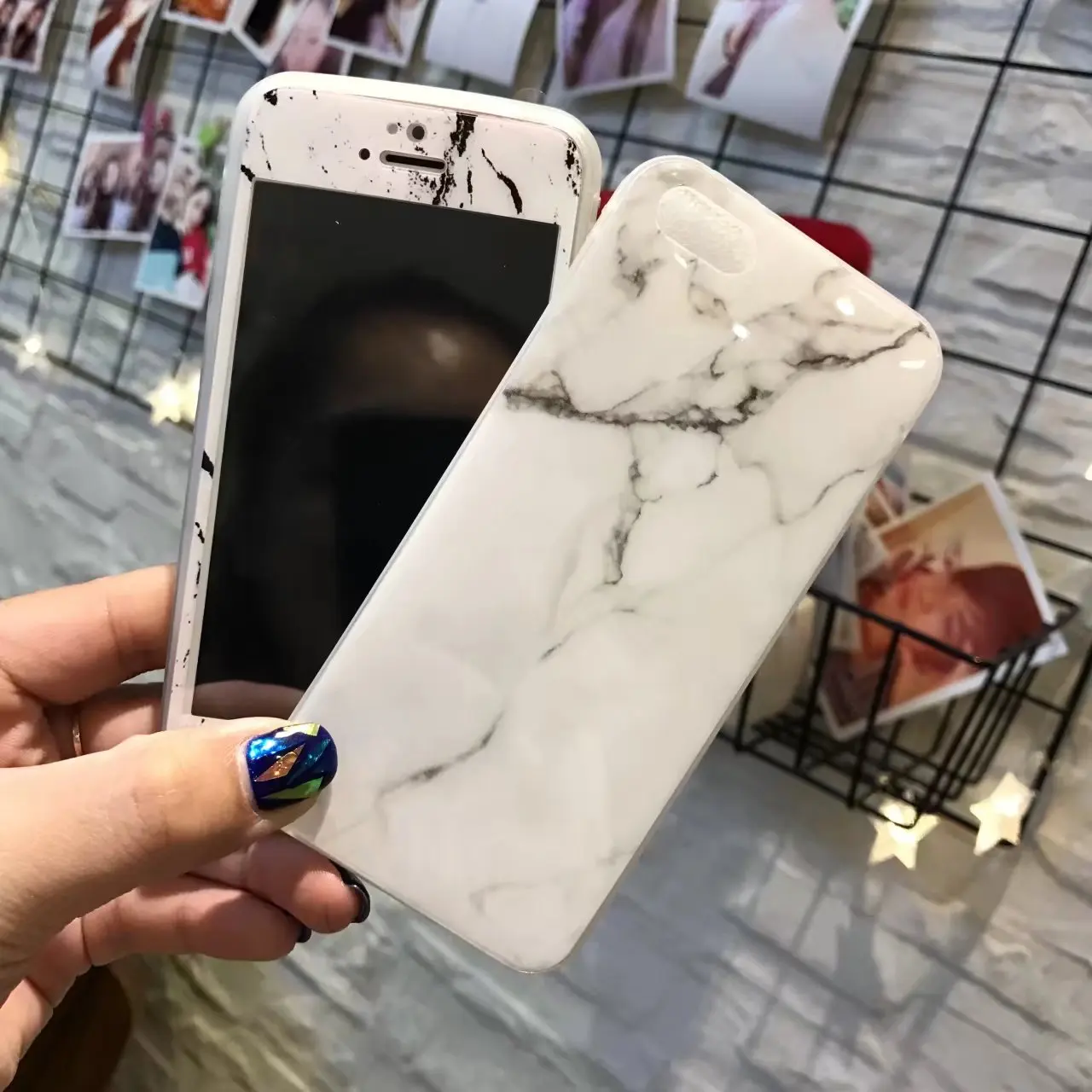 Для iPhone 5 5S SE Чехлы под мрамор + Защитная пленка для экрана из закаленного стекла