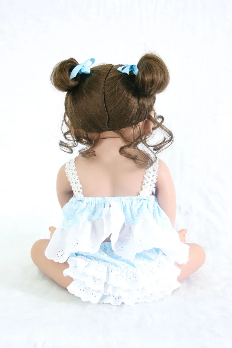 55 см полное тело силиконовые Reborn Baby Doll Игрушки для девочек Bonecas 22 дюймов виниловые Новорожденные принцесса Bebe живые Младенцы подарок на день рождения