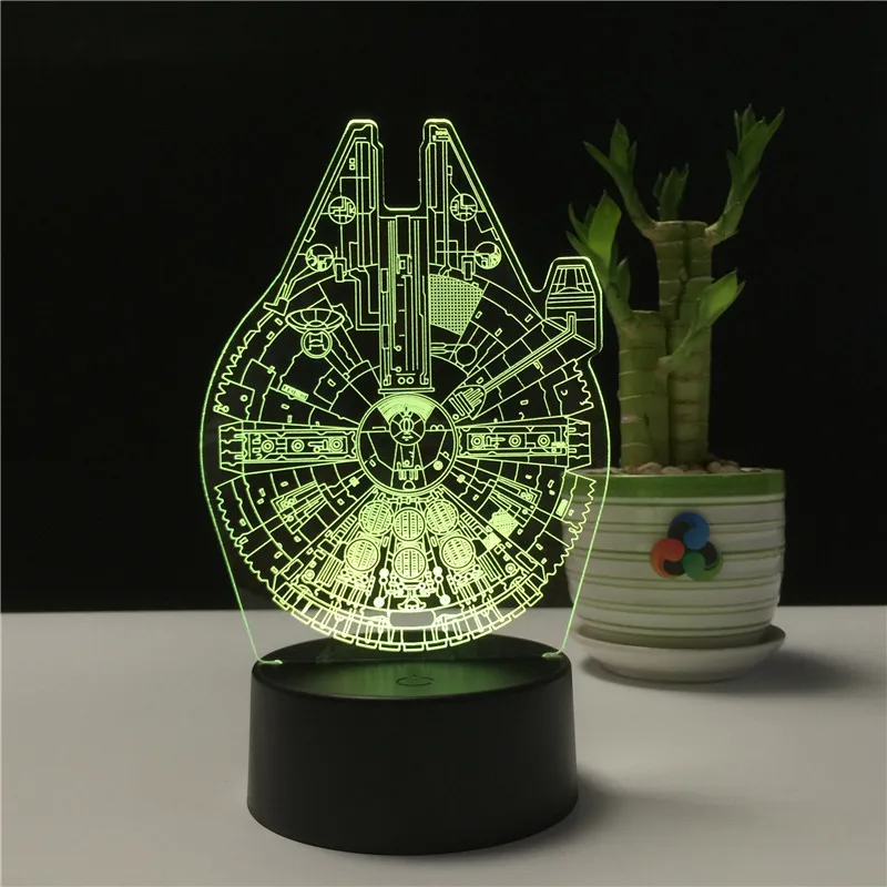 Графический планшет Star Wars Тысячелетний сокол 3D Holograma Lampka ночной Светильник USB Luz De