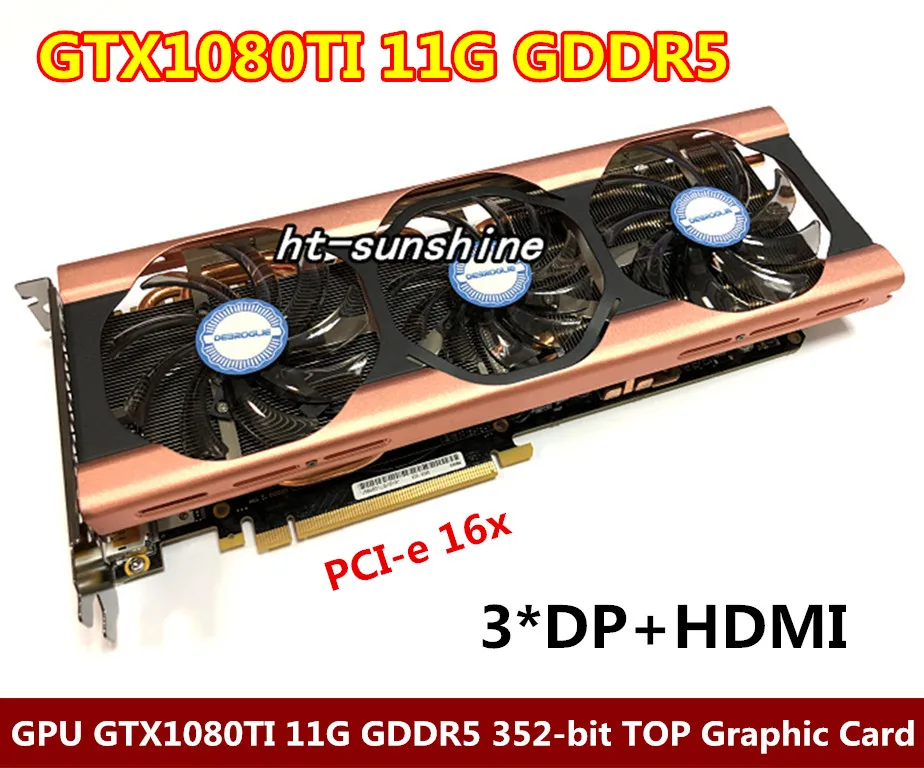 GPU GTX 1080TI 11 г GDDR5 352 bit Топ графическая карта GDDR5X PCI E X16 3 0 видеокарта Поддержка HDMI /3 * DP