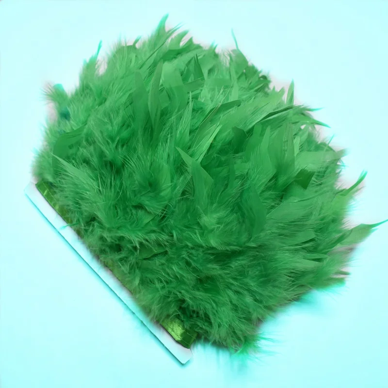 Grassgreen 2 метра светло-коричневые турецкие перья планки ленты для ремесел вечерние украшения Плюм 10-15 см DIY Природные Перья швейная одежда - Цвет: Grassgreen