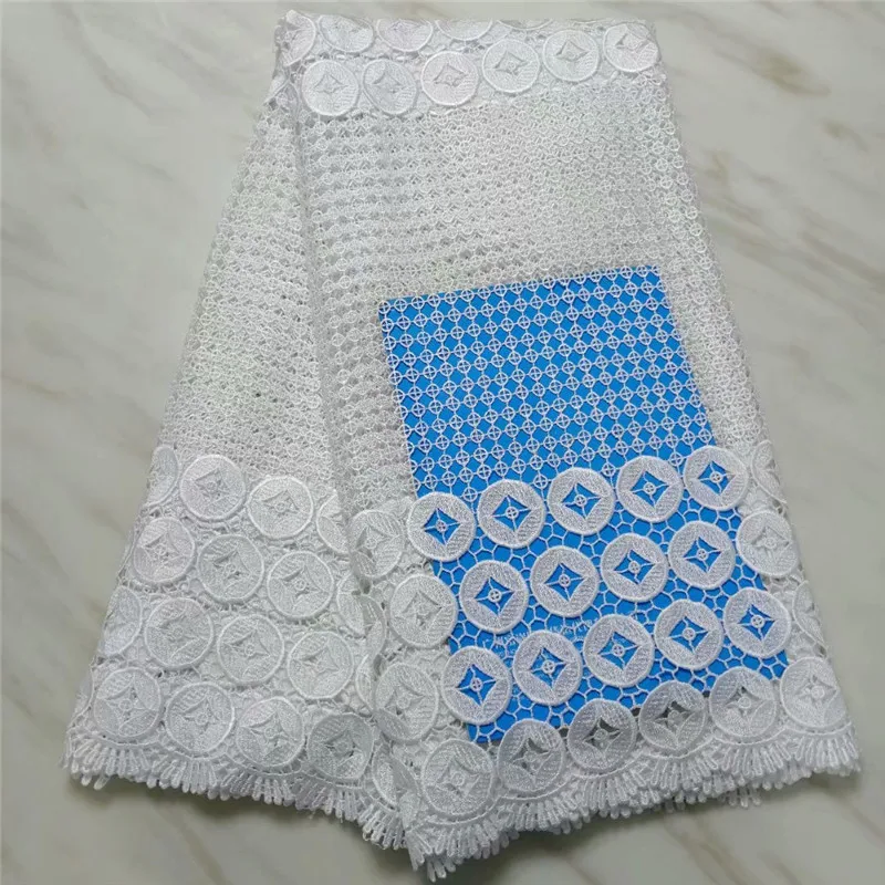 

guipure Lace Fabric High Quality african lace fabric royal blue Nigerian lace for wedding dress 5yards