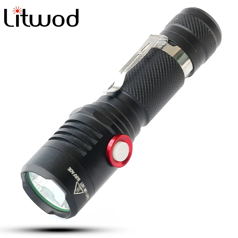 Перезаряжаемый светодиодный фонарик Litwod Z20 с микро USB регулируемым фокусом L2