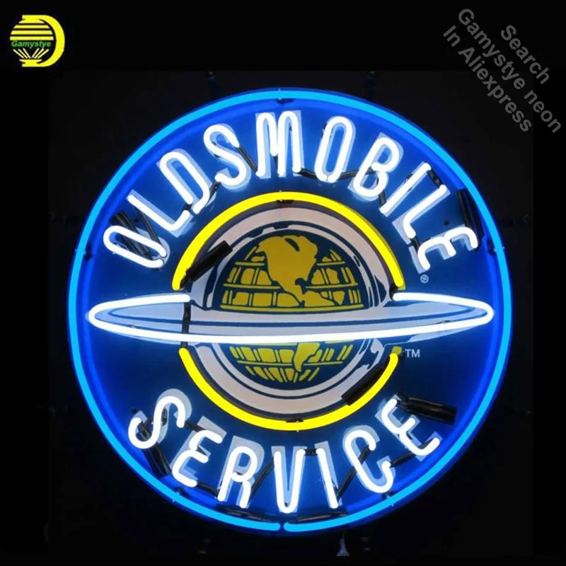 Неоновая вывеска для Oldsmobile Service неоновая Настоящая стеклянная пивная бара паб