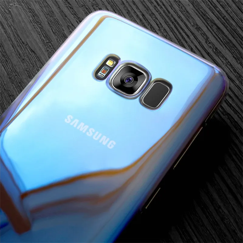Градиент Цвет ТПУ мягкий чехол для мобильного телефона Samsung S8 s8plus задняя крышка
