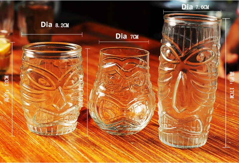 Стиль 500 мл(16,5 унций) Премиум Tiki стеклянные стаканы для сока Tiki glass