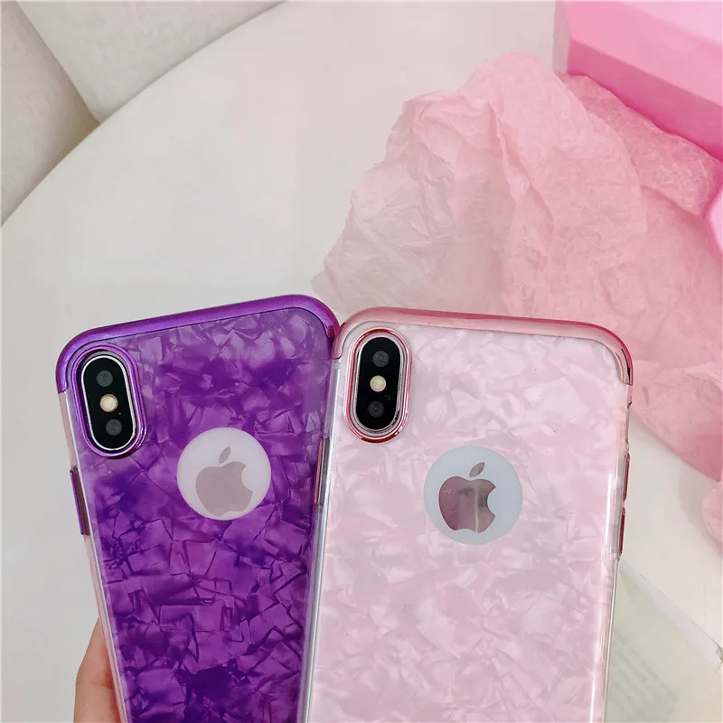 Bling Phone Case For iphone XS MAX XR Cover Silicone TPU Plating Glitter Marble X SE 5 5s 6 6s 7 8 Plus |