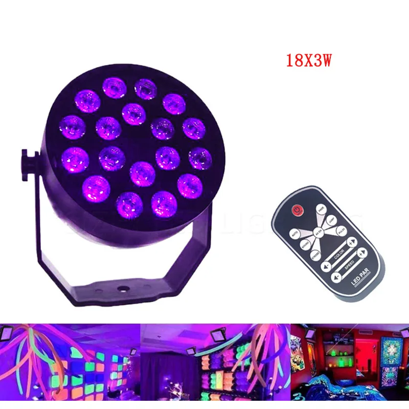 Автоматический звуковой активный DMX512 Master slave 18x3W 54x3W УФ светодиодный светильник