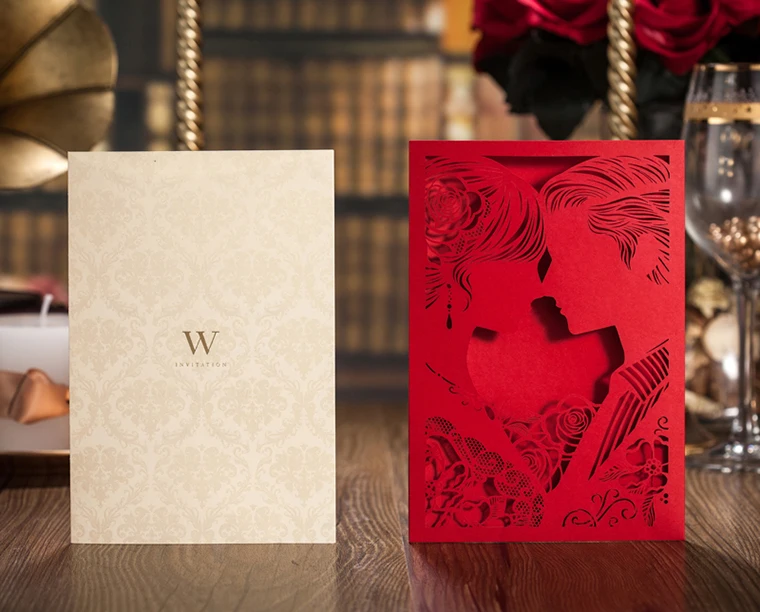 Персонализированные элегантный Жених и невеста Дизайн Свадебное приглашение
