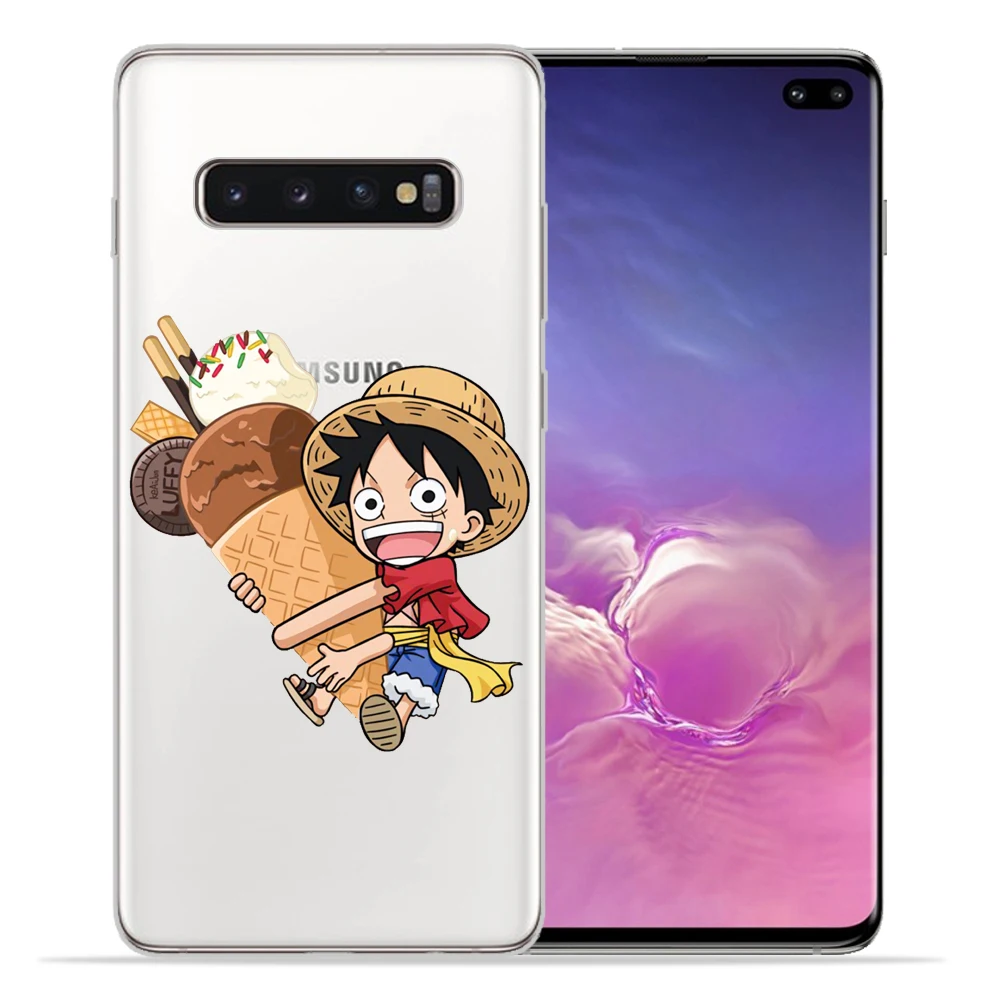 Одна деталь для крышки samsung Galaxy S9 S10 S8 плюс S7 S6 край чехол японского аниме коллаж Луффи Coque основа чехол для телефона - Цвет: 04