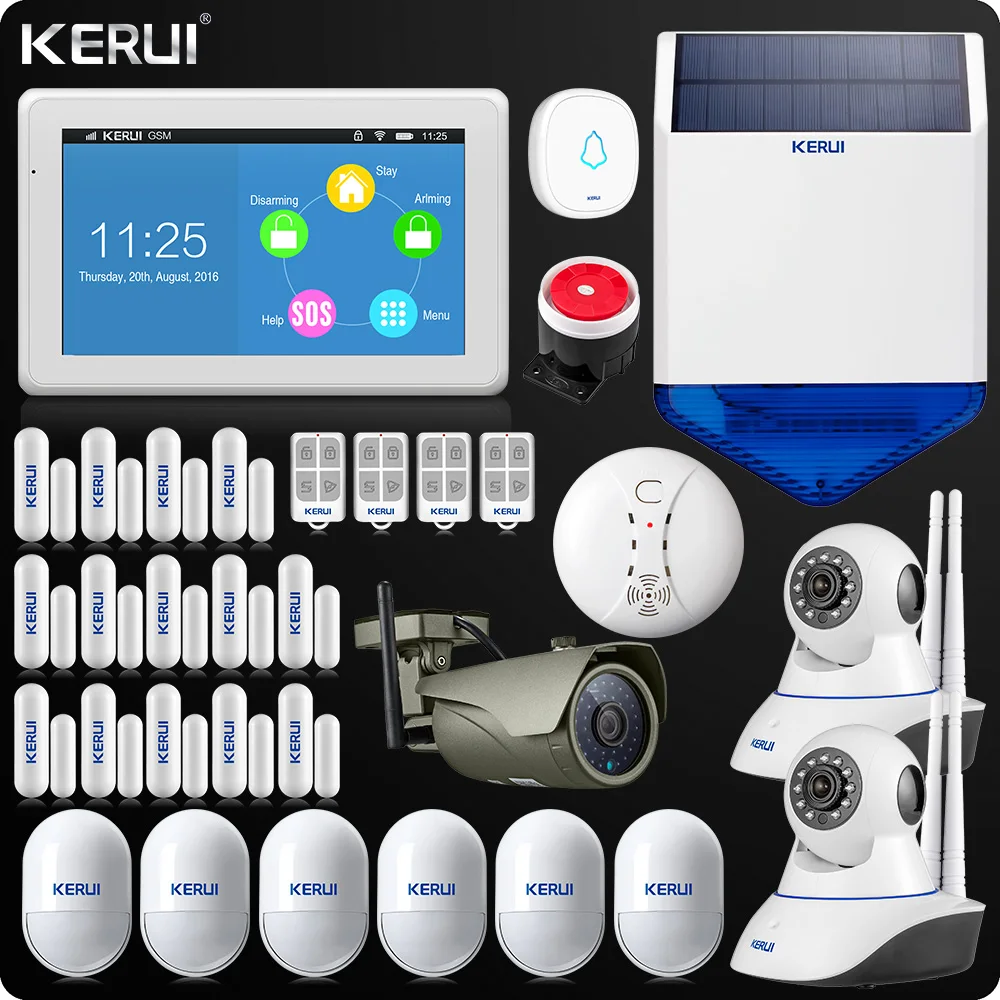 KERUI K7 7 дюймов сенсорный дисплей wifi сигнализация домашняя комплект безопасности