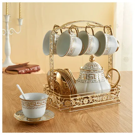 

Household English Afternoon Tea Set Office Simple Coffee Cup Ceramic Mugs Kettle Creative Living Room European Coffee Set