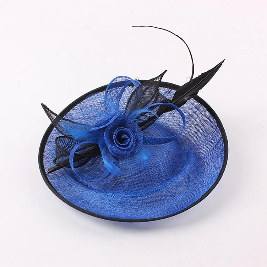 Женская вуалетка с перьями ShanFu свадебная шляпа Sinamay повязкой на голову для