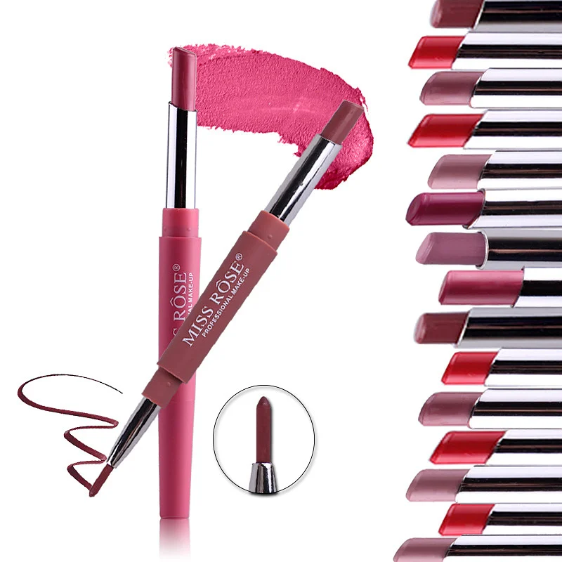MISS ROSE оптовая продажа 14 шт./лот Двойные головки водостойкая матовая губная помада