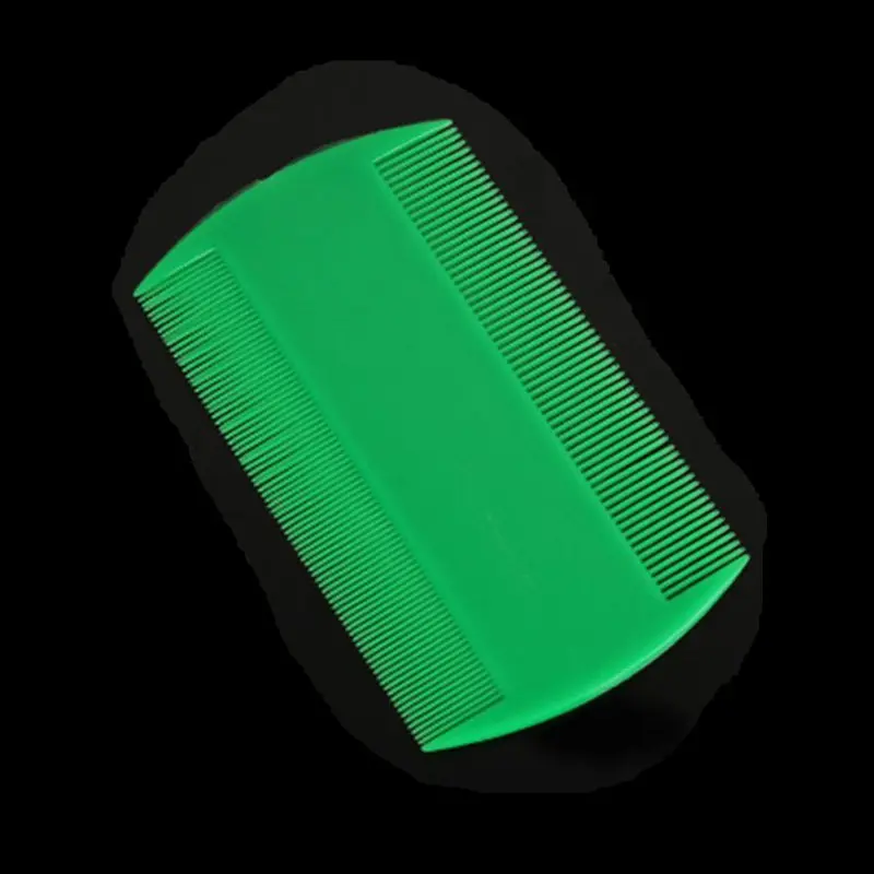 Green Двухсторонняя вшей расческа щетка для волос портативная Супер тонкая зубчатая головка fla расческа для волос щетка для удаления вшей - Цвет: Green