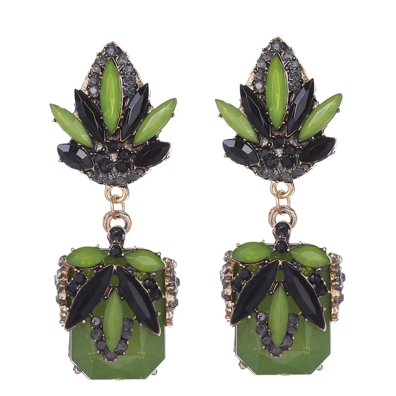 Женские серьги Ltumbe большие геометрические золотого цвета с блестящими